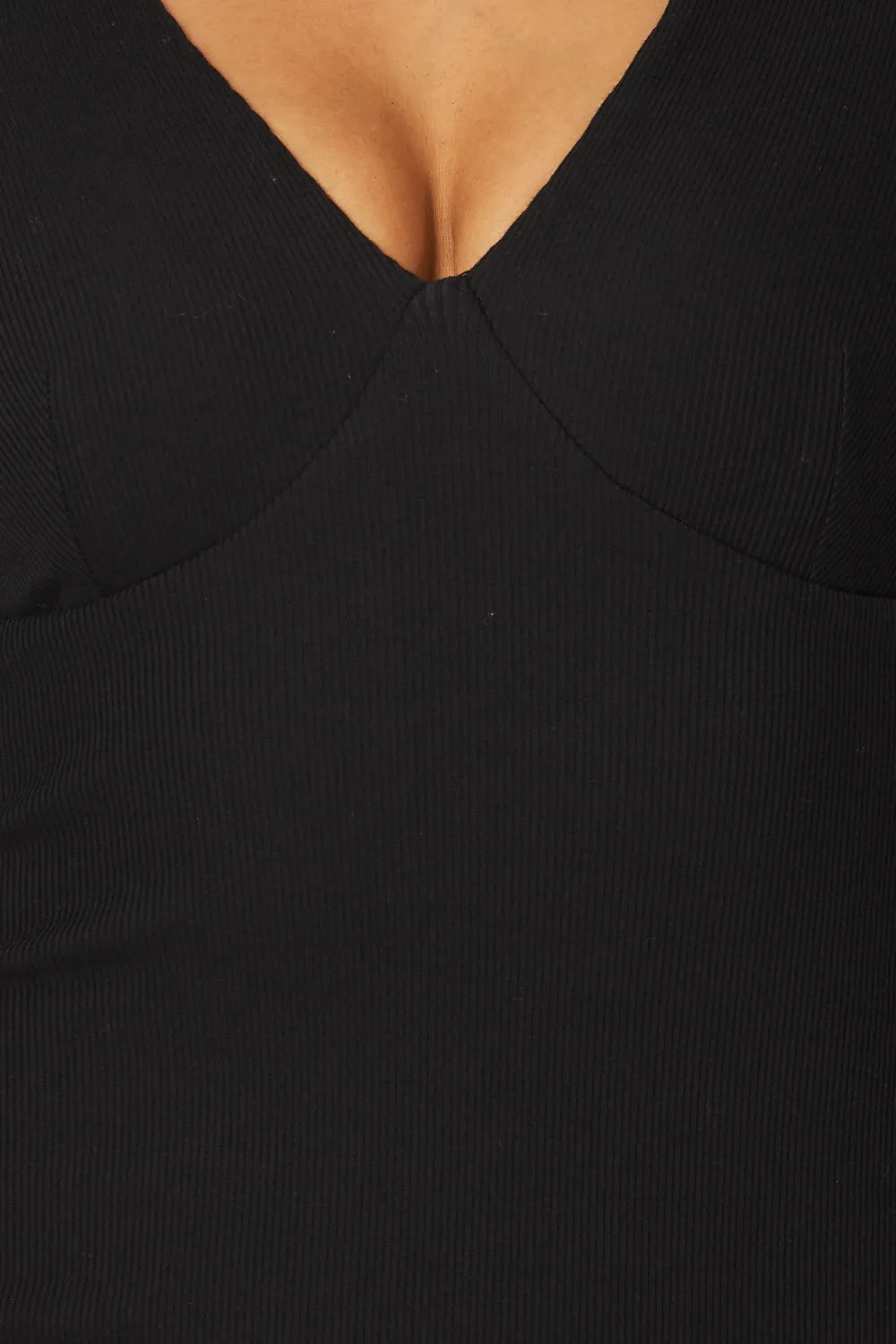 Geraldine V-Neck Rib Knit Bodycon Mini Dress
