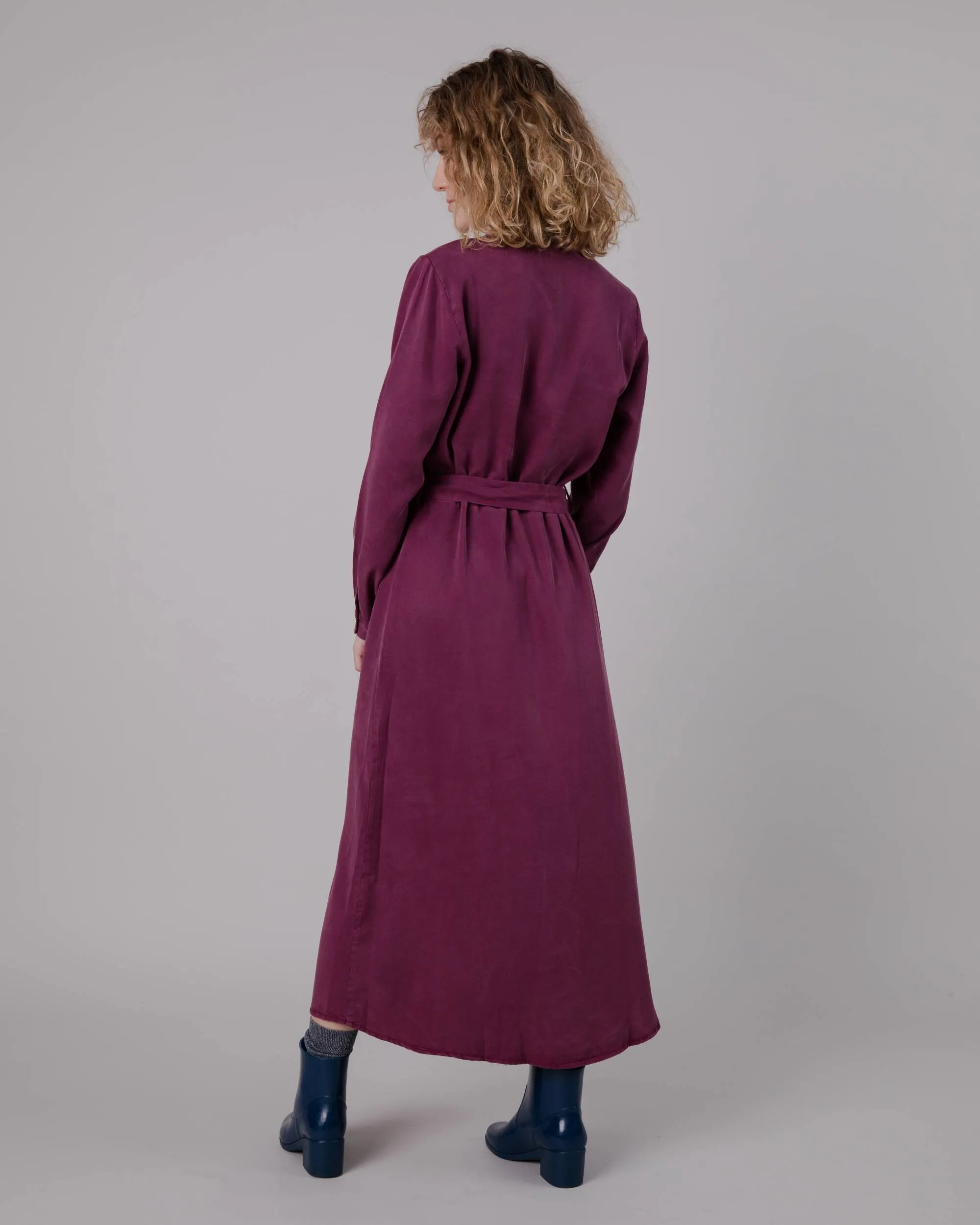 Gina Long Vneck Dress Prune