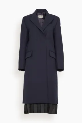 Gramercy Pleated Coat in Navy