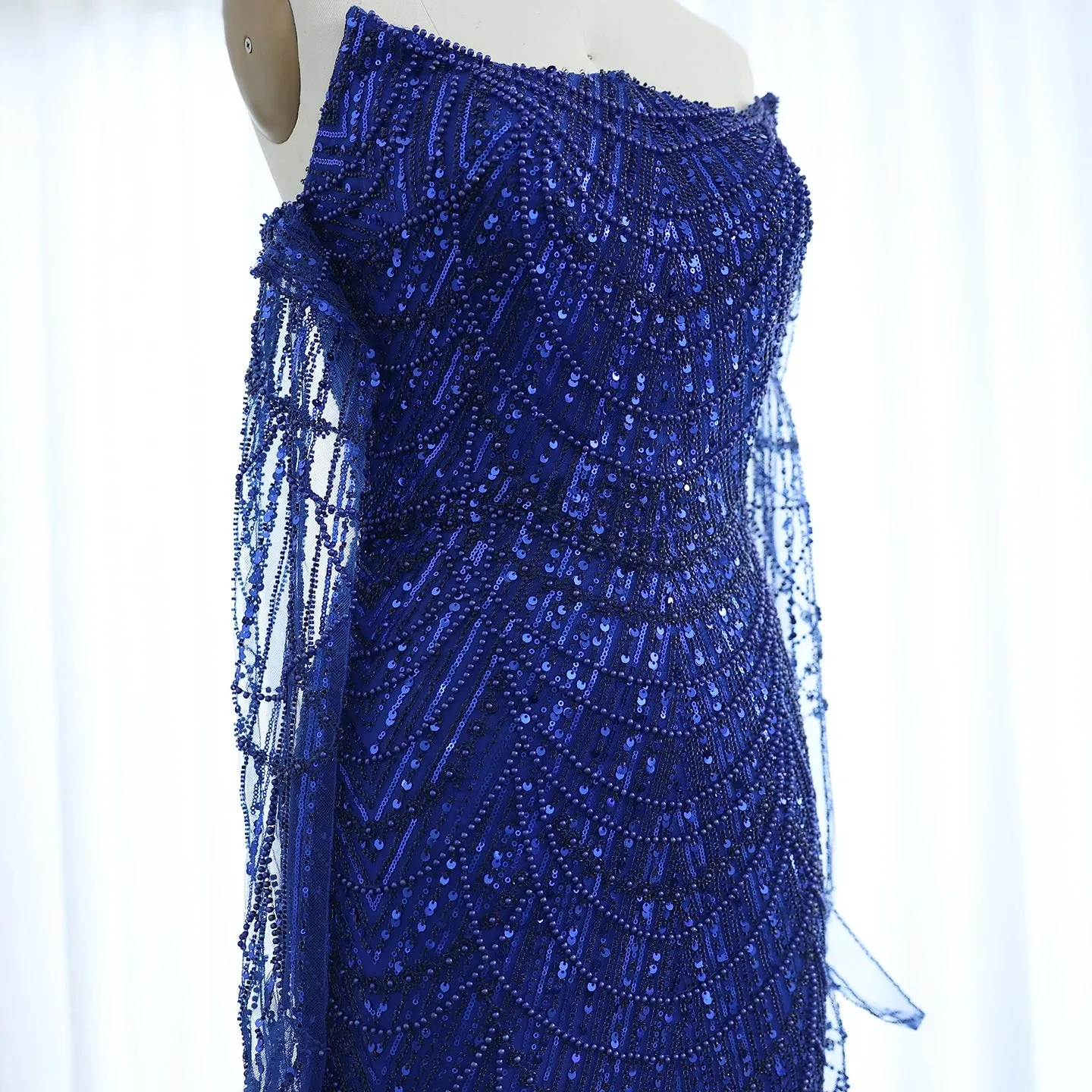 Green Mermaid Evening Gown with Gloves