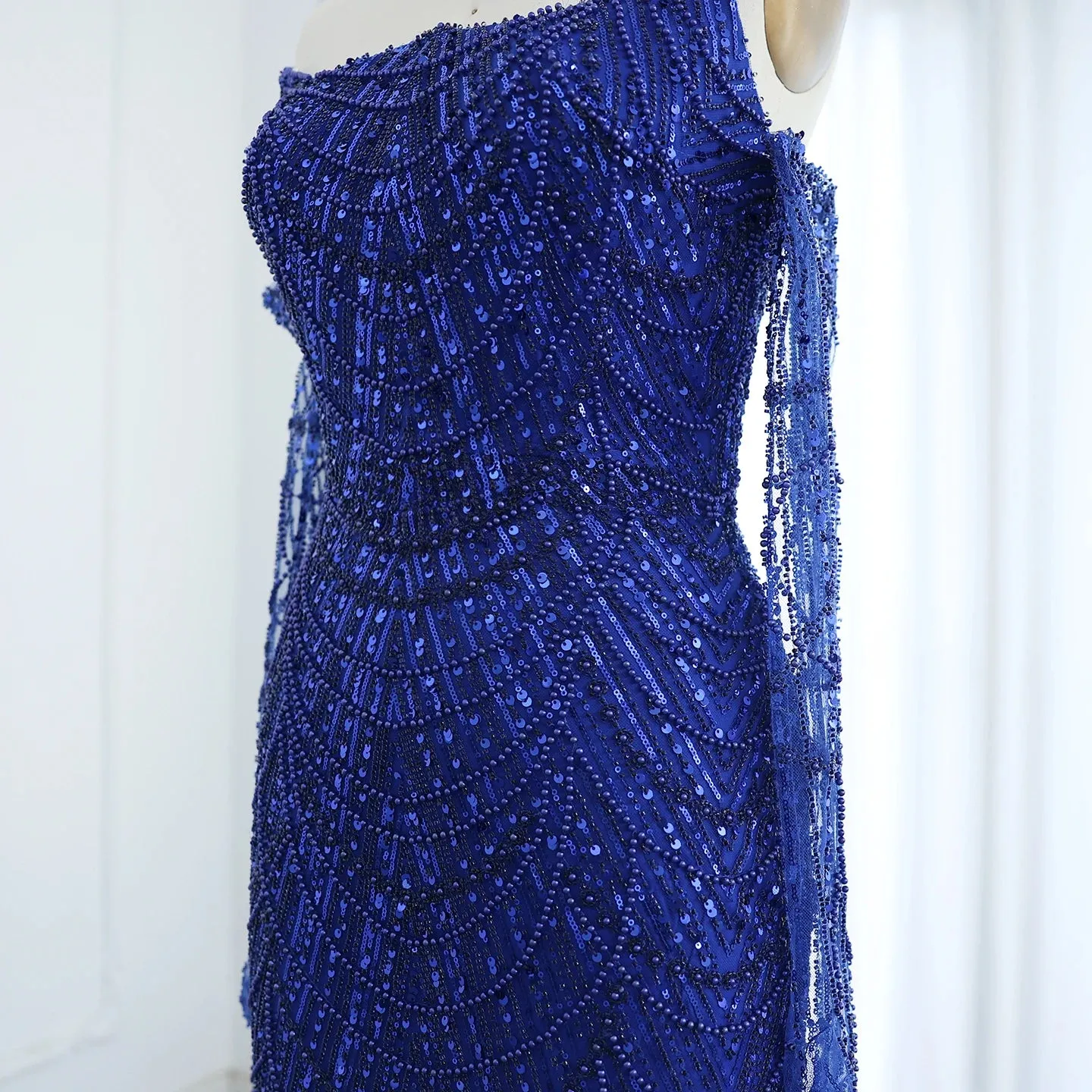Green Mermaid Evening Gown with Gloves