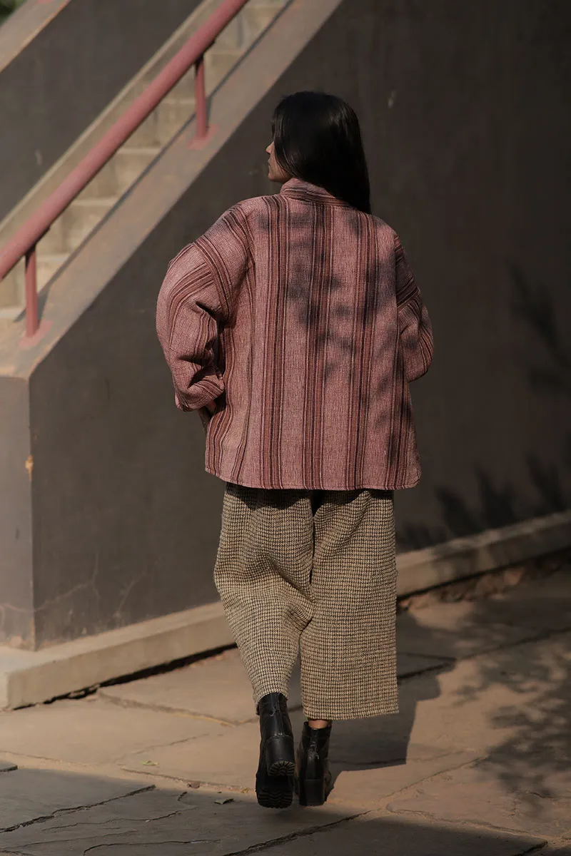 Handwoven Desi Wool Stripe short Kalori jacket