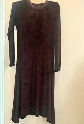 Hardtail Kids Girls Velour Long Burgundy Dress