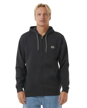 Horizon Zip Thru Hoodie in Washed Black
