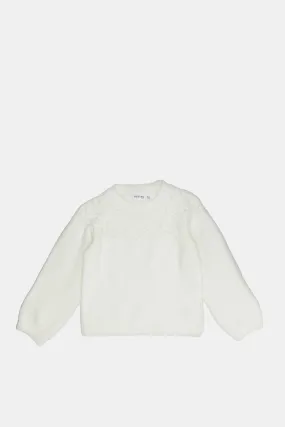 Infant Girls Ivory Knitted Pullover
