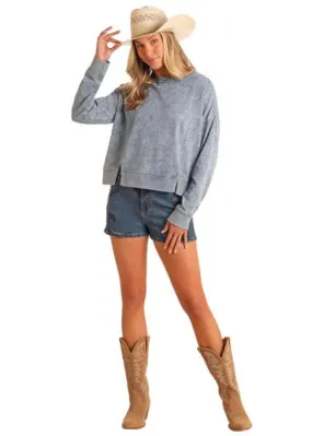 JUNIORS BANDANA PRINT PULLOVER TOP