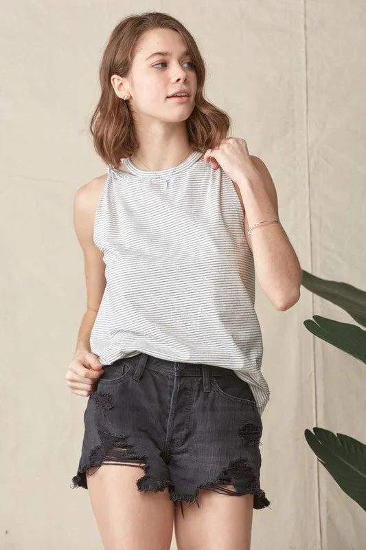 Knotted Shoulder Cut Out Top