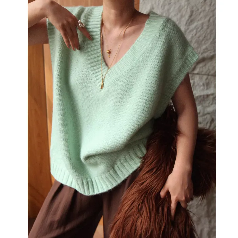 KOLVI V Neck Knitwear Vest