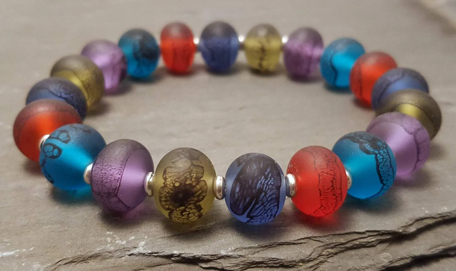 Lampwork Lace Glass Bead Bracelets