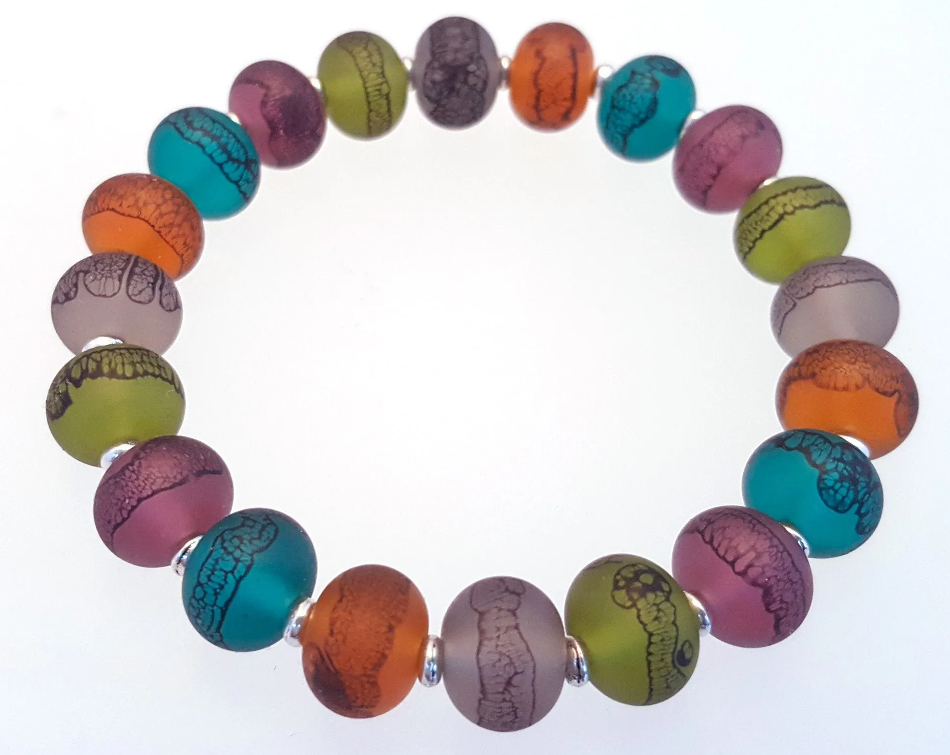 Lampwork Lace Glass Bead Bracelets