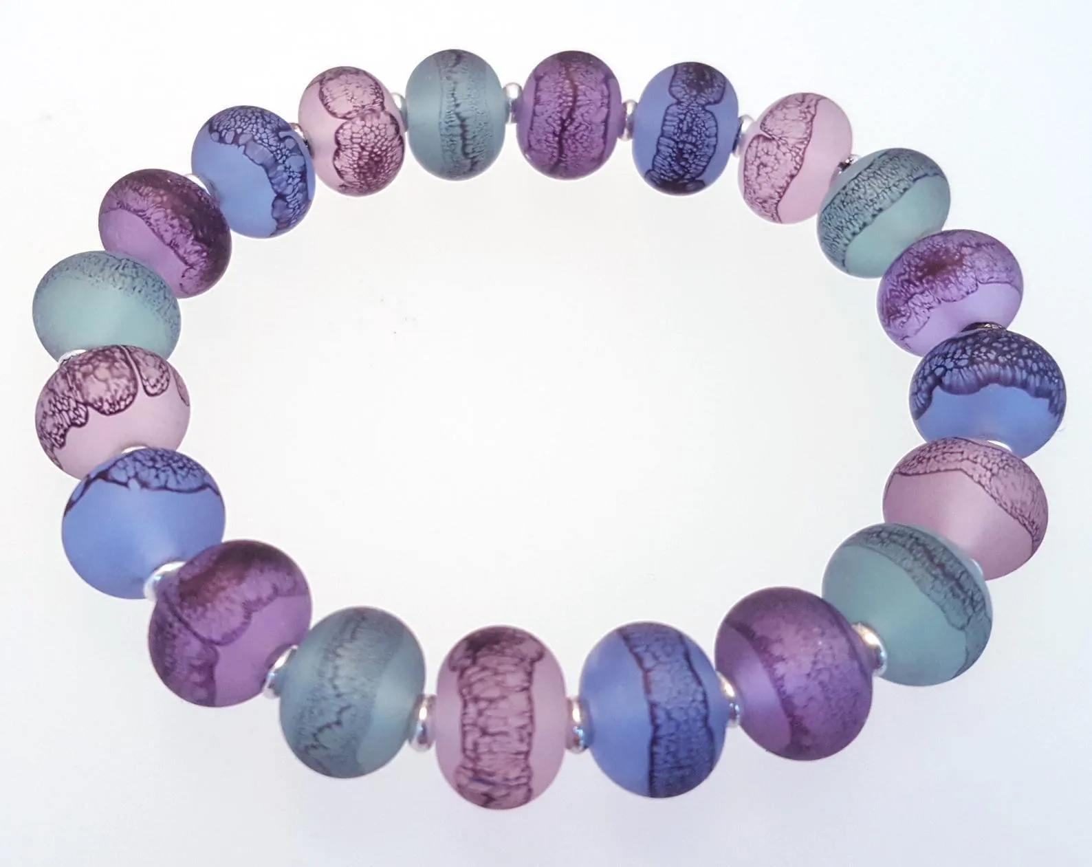 Lampwork Lace Glass Bead Bracelets