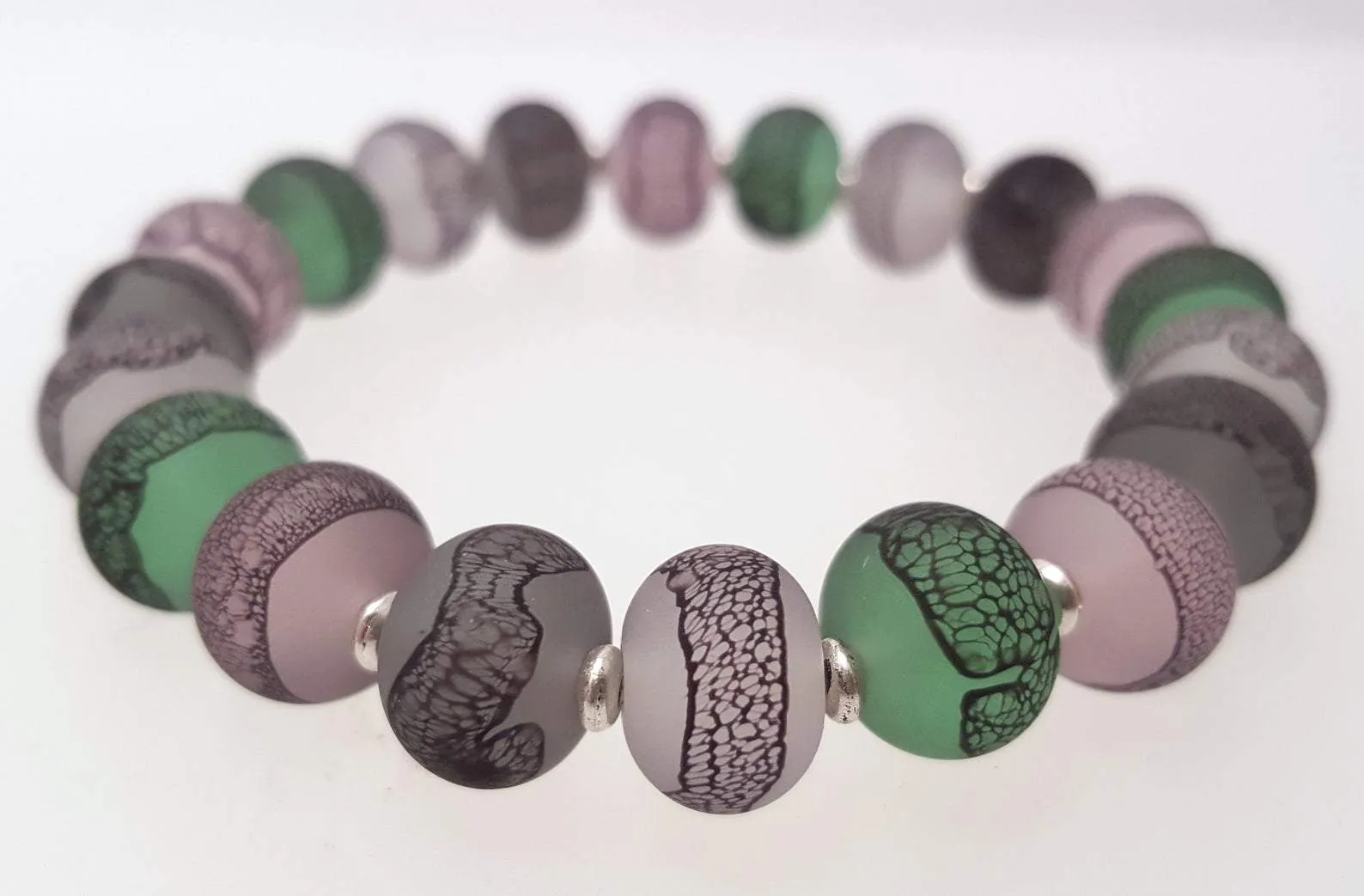Lampwork Lace Glass Bead Bracelets