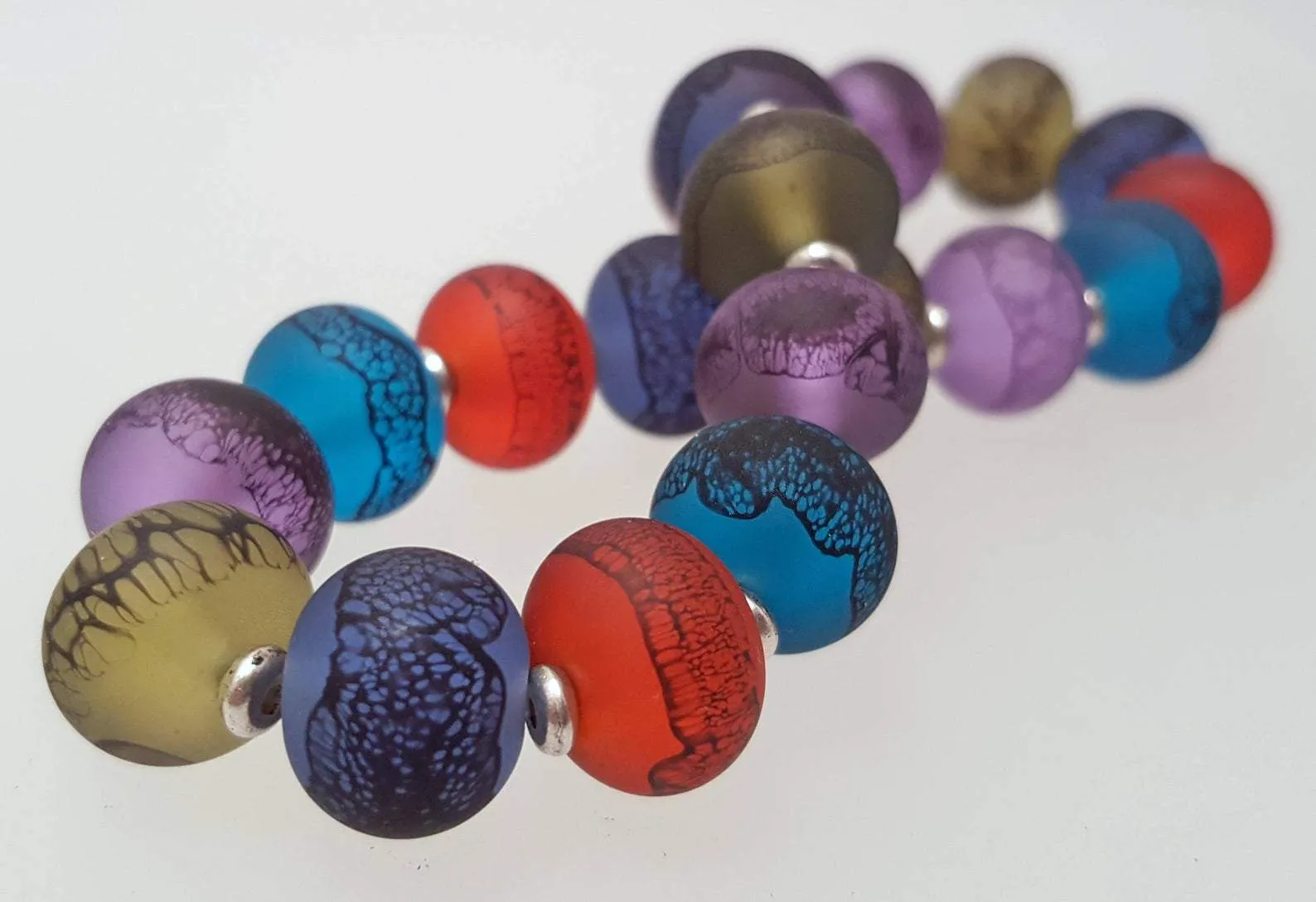 Lampwork Lace Glass Bead Bracelets