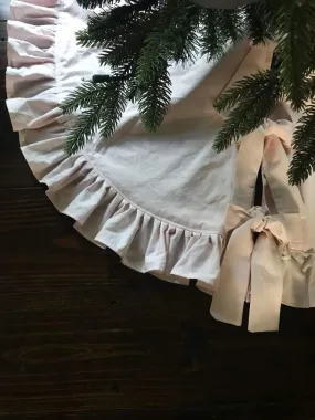 Light Pink Ruffle Christmas Tree Skirt