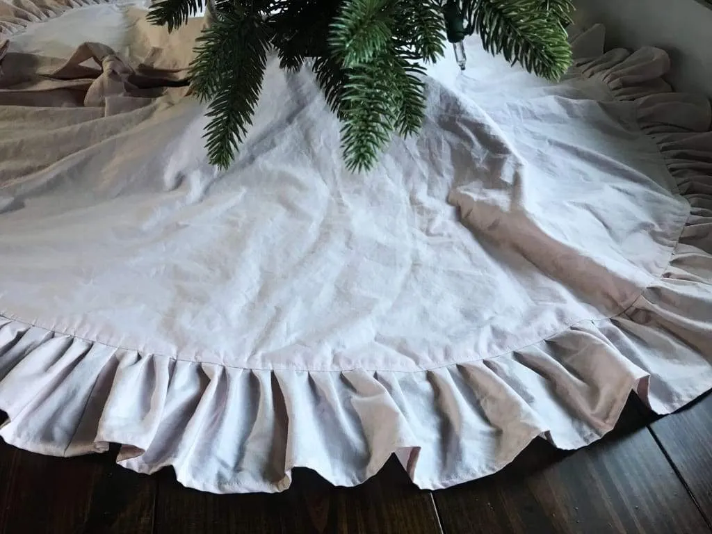 Light Pink Ruffle Christmas Tree Skirt