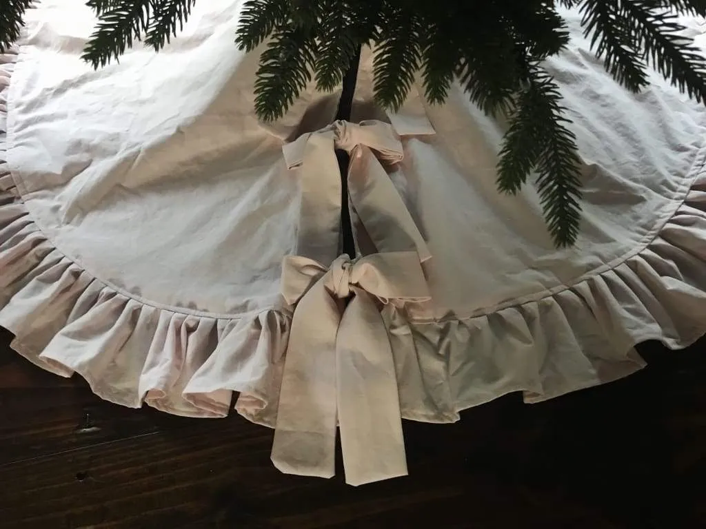 Light Pink Ruffle Christmas Tree Skirt