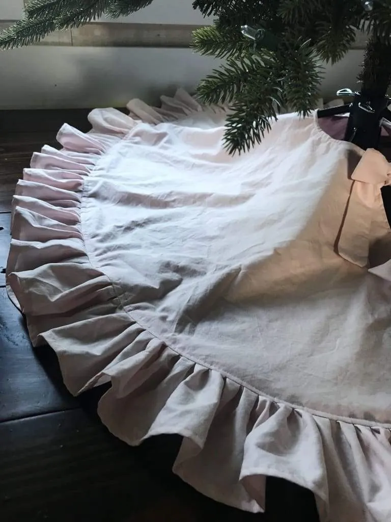 Light Pink Ruffle Christmas Tree Skirt