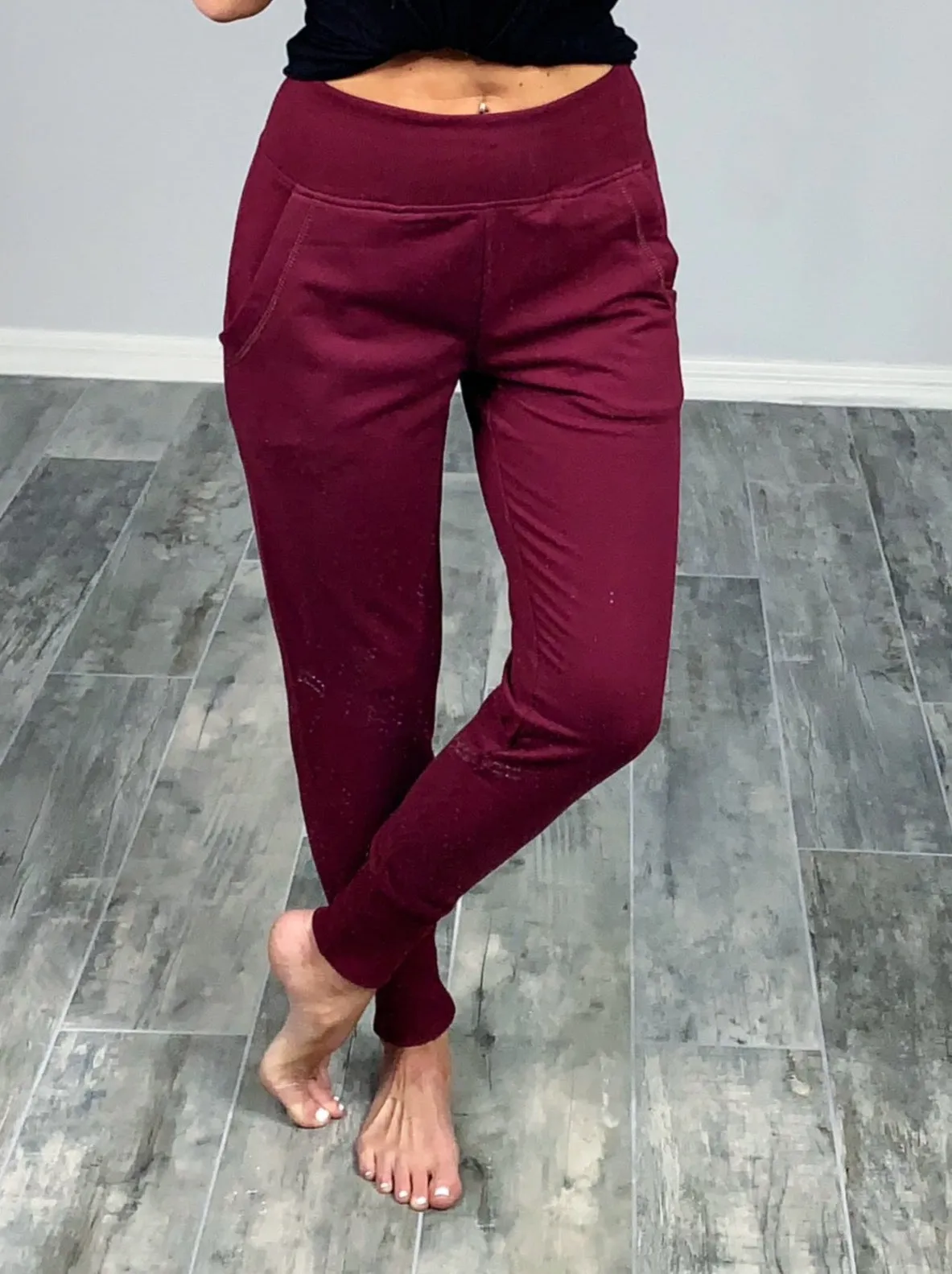 Lounging Around Joggers - Burgundy