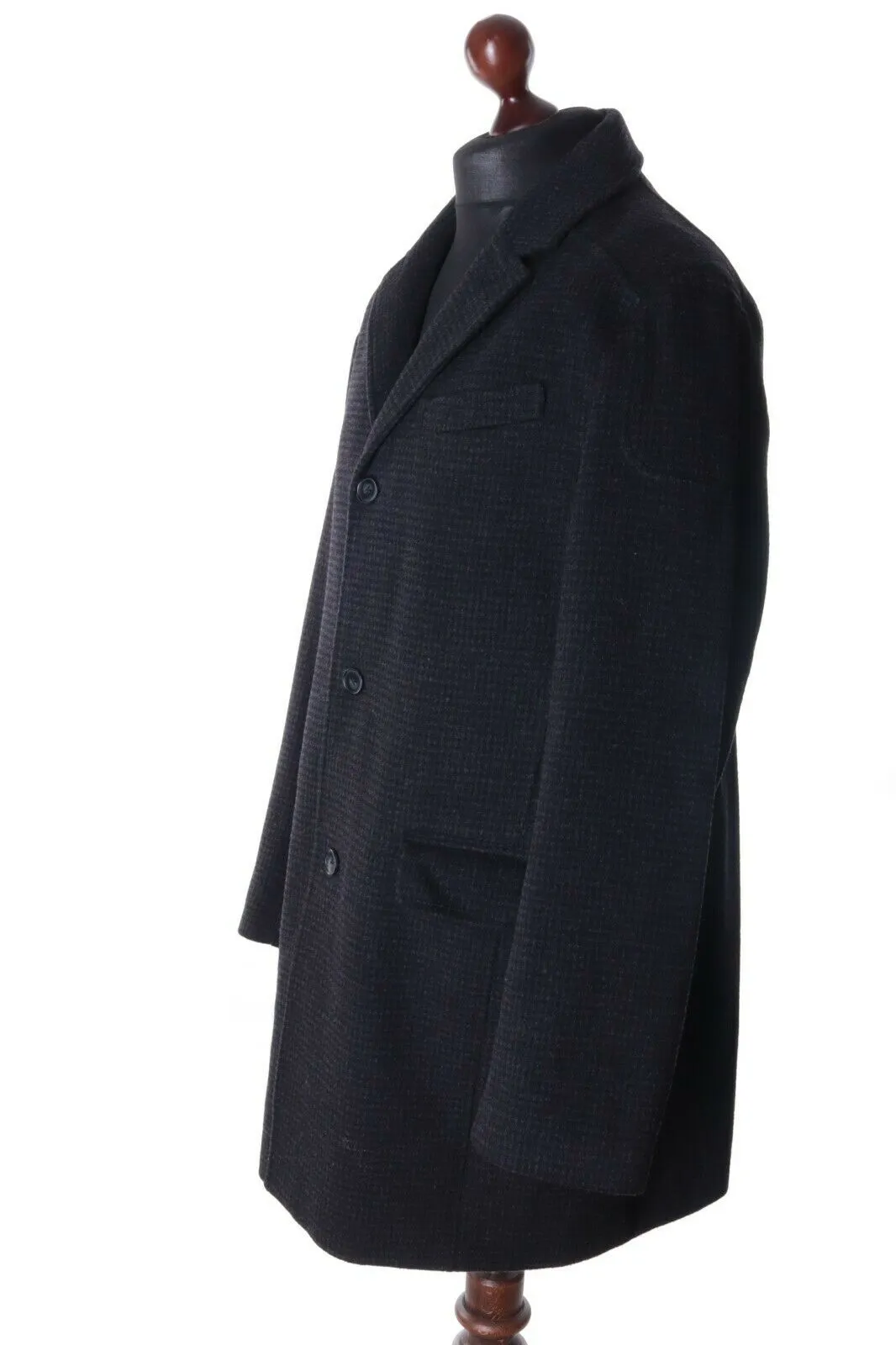 Men's Calvin Klein Black Wool Slim Fit Coat Size XL
