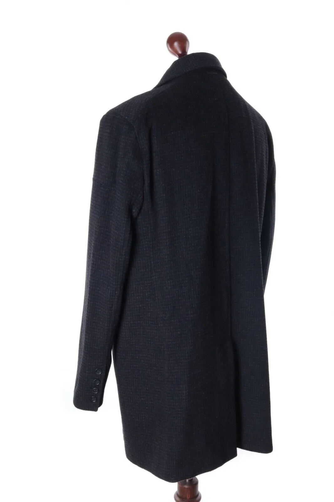 Men's Calvin Klein Black Wool Slim Fit Coat Size XL