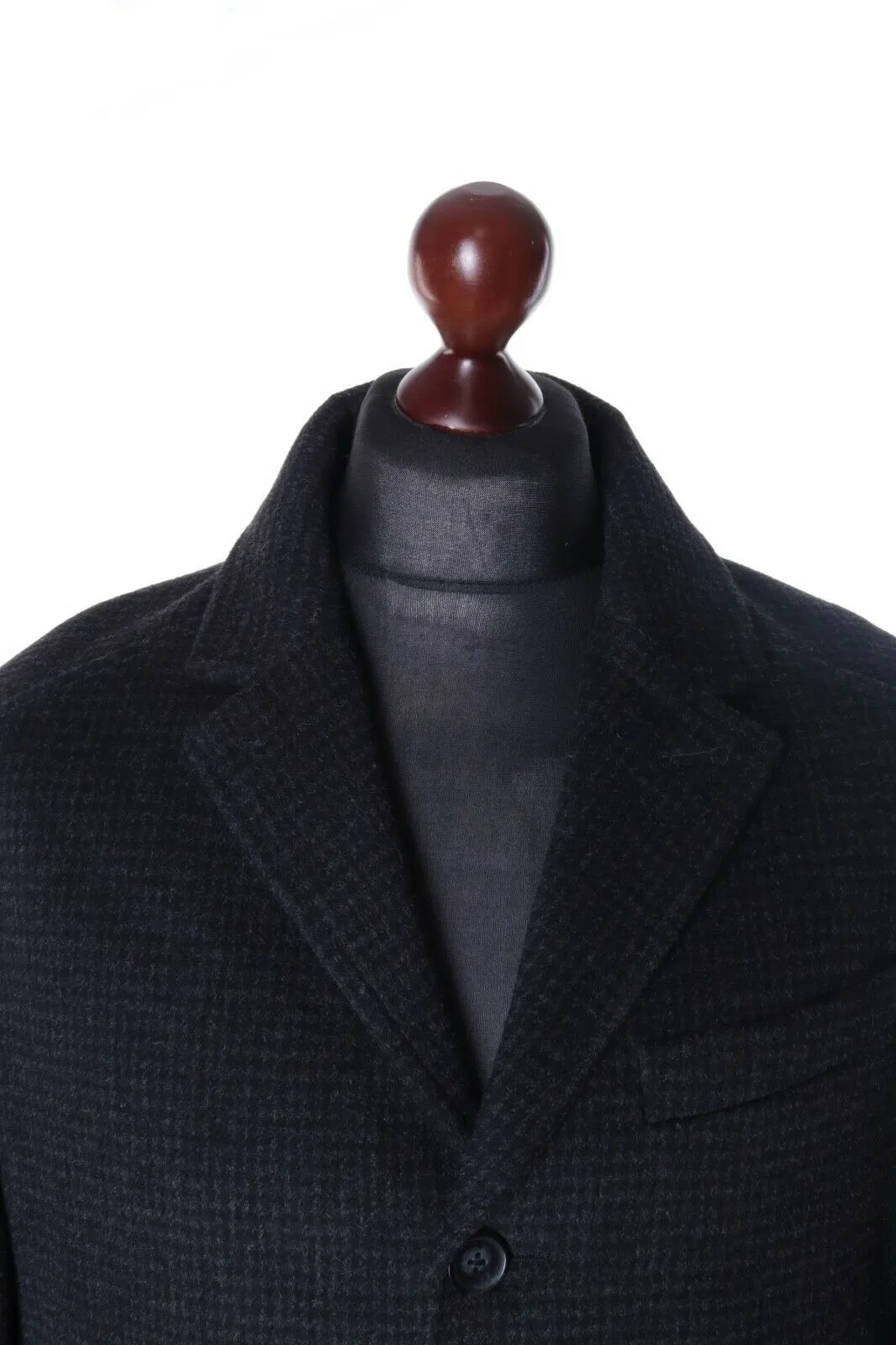 Men's Calvin Klein Black Wool Slim Fit Coat Size XL