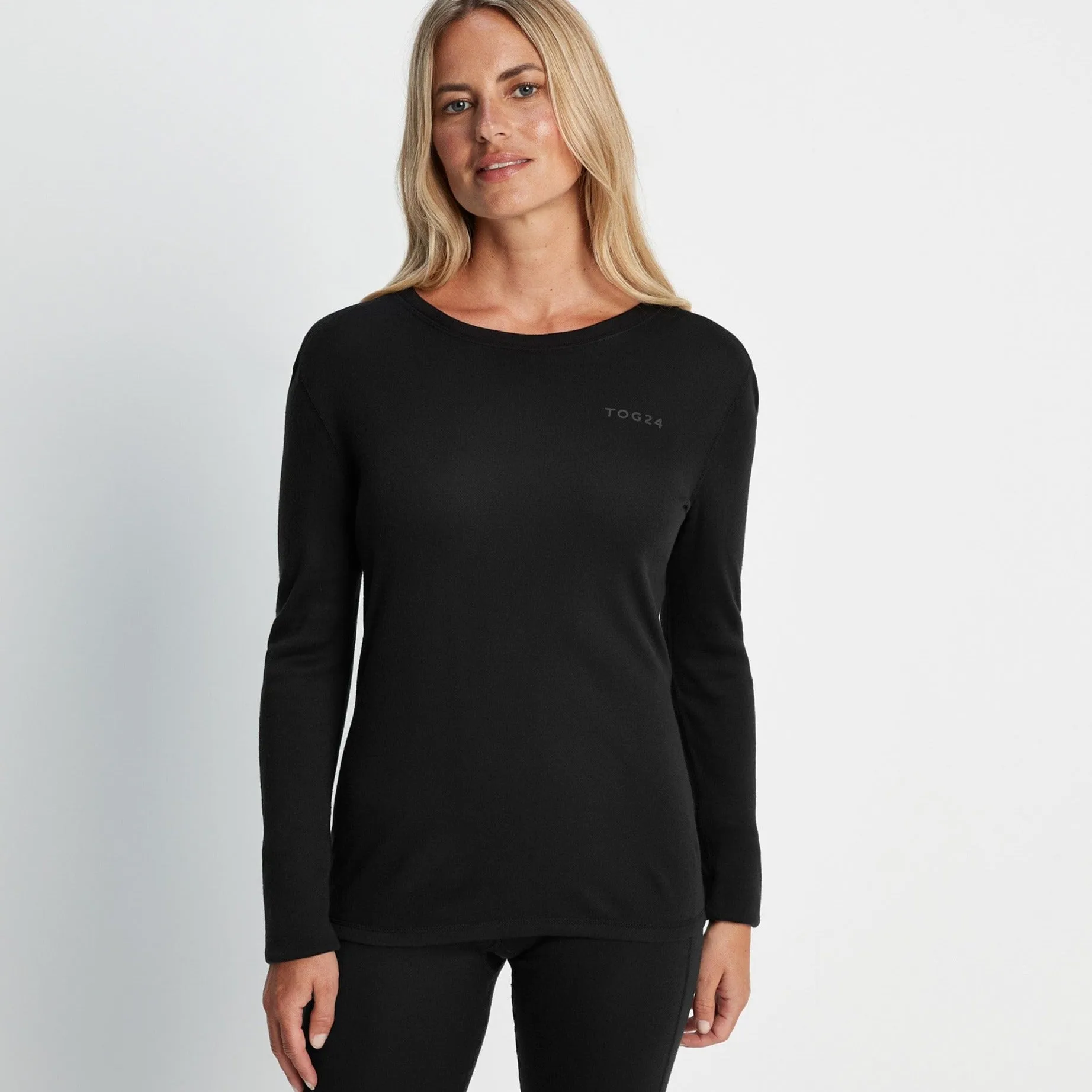 Meru Womens Cashmere Touch Base Layer Set - Black