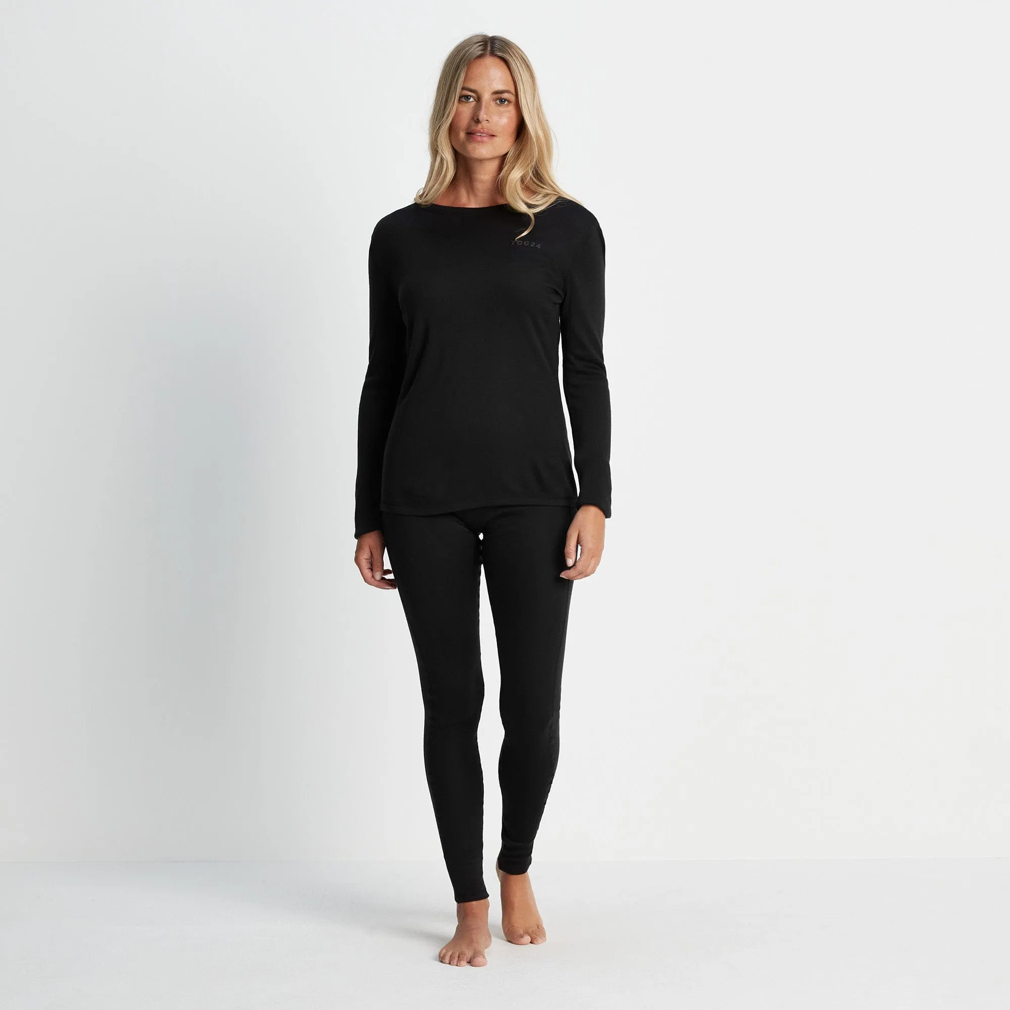 Meru Womens Cashmere Touch Base Layer Set - Black