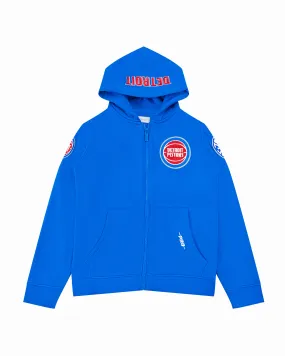 NBA DETROIT PISTONS CLASSIC BIG BOYS FLC FZ PO HOODIE (ROYAL BLUE)
