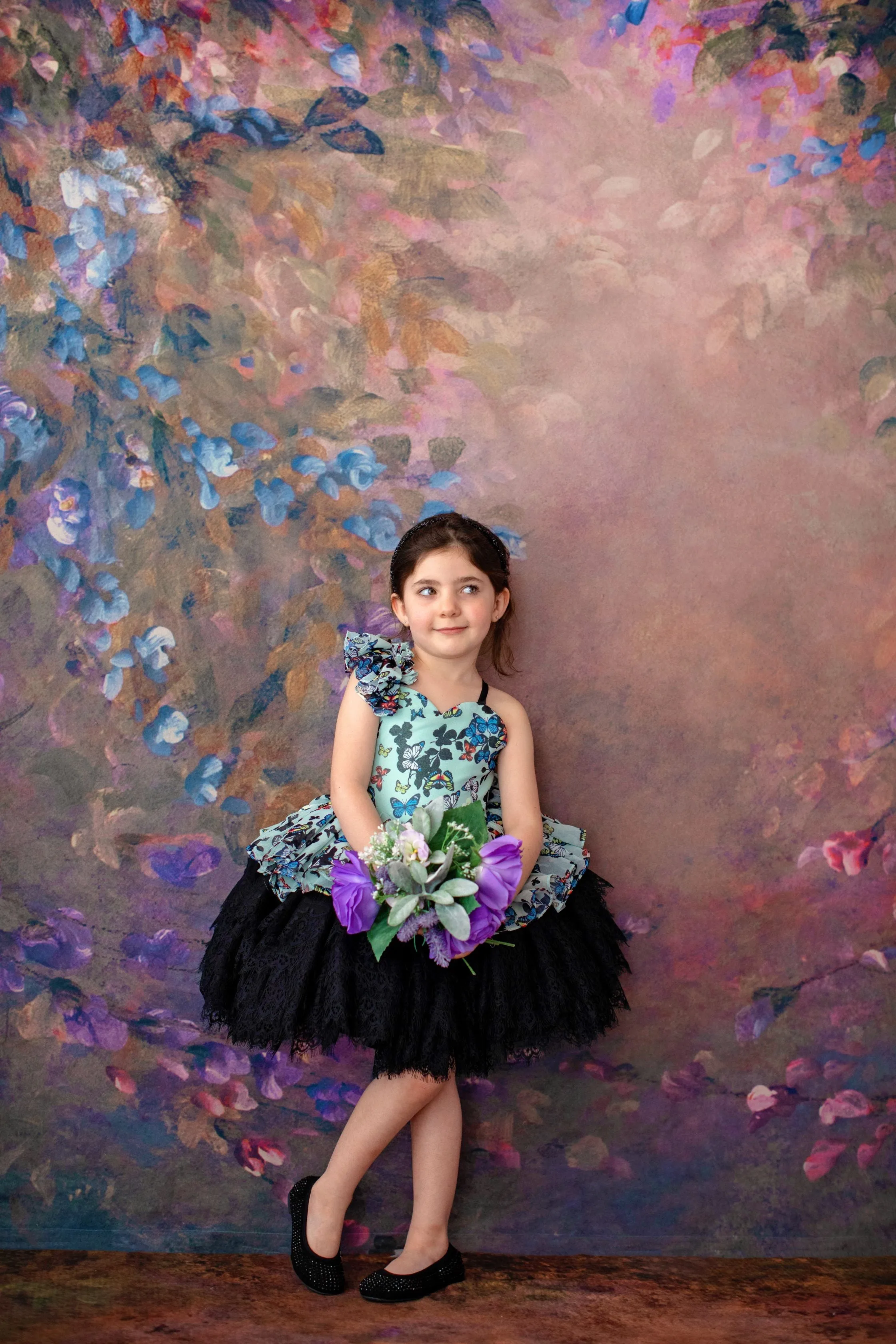 New Fanciful "Butterfly" -  Petal Length Dress in Mint  - ( 3 Year - Petite 5 Year