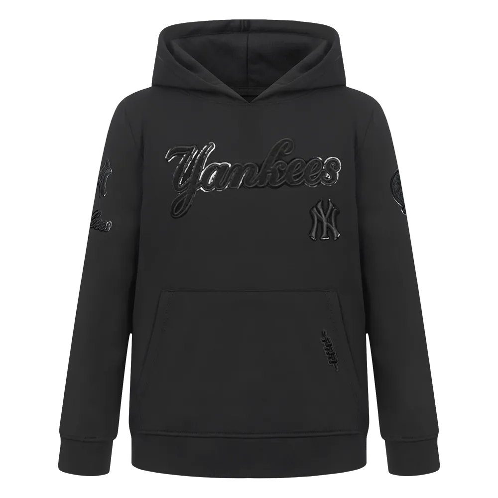 NEW YORK YANKEES TRIPLE BLACK TODDLER BOYS FLC PO HOODIE (BLACK)