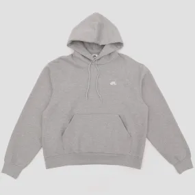 Nike SB Embroidered Logo Fleece Pullover Hood Dark Grey Heather / White