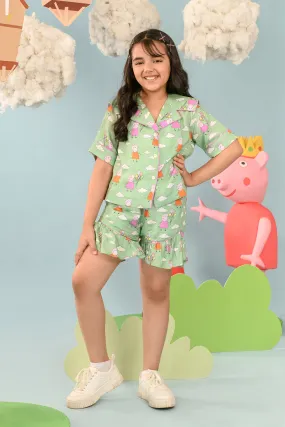 Ocean Garden- Peppa Pig Shorts Set For Girls