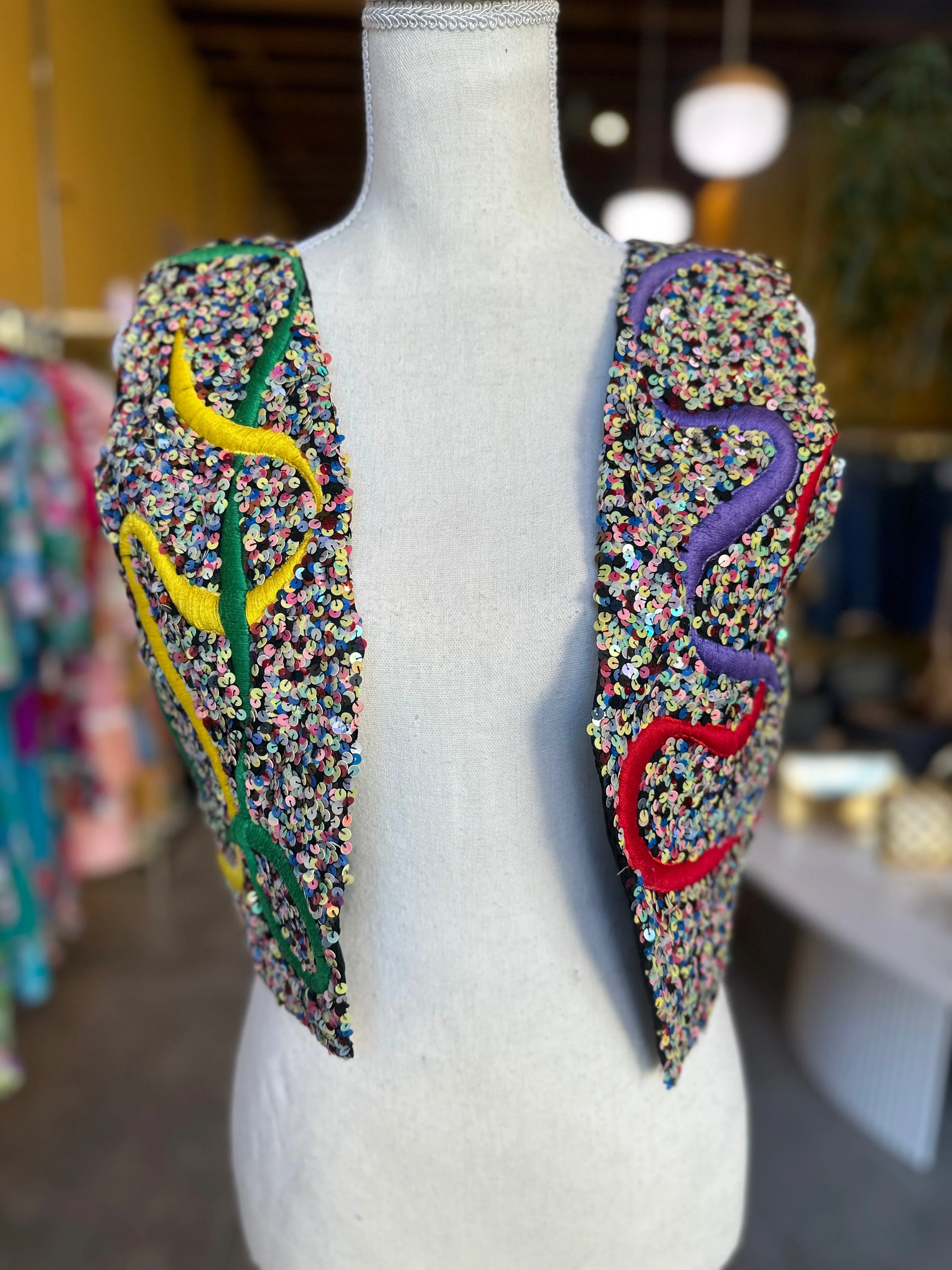 Oleg Cassini Sequin Vest