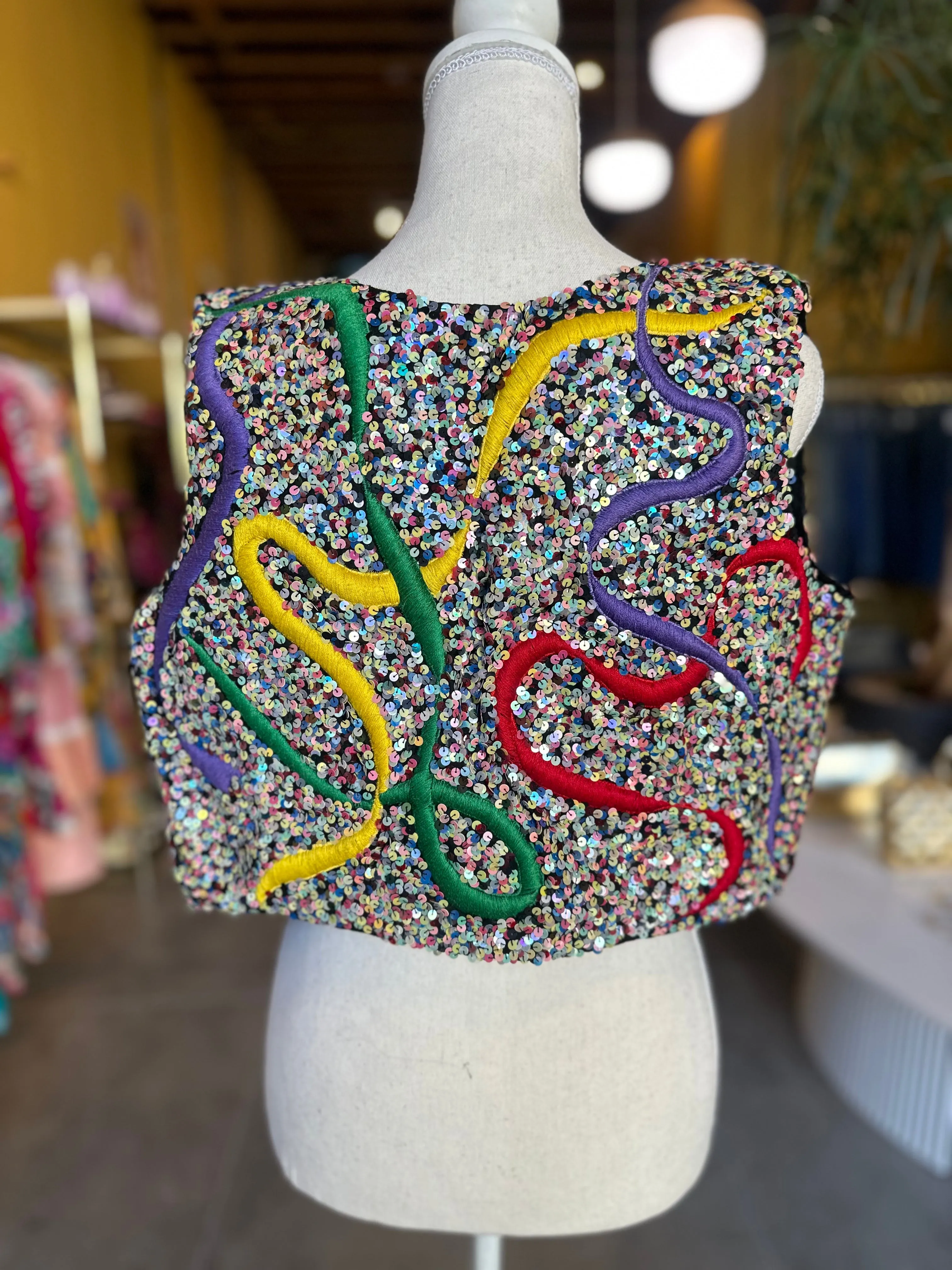 Oleg Cassini Sequin Vest