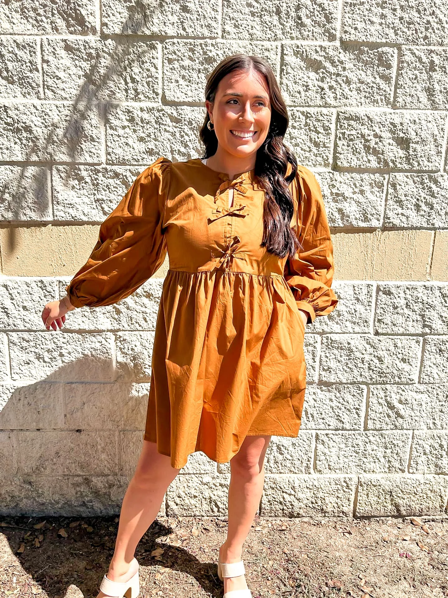 On Your Way Dress Toffee