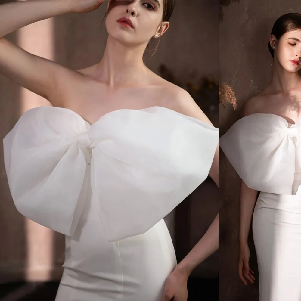 Organza Bow Wedding Dress Separate  Removable Bridal Bow