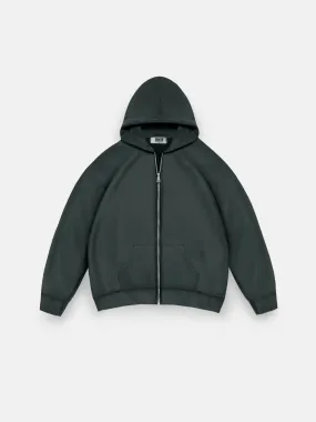 Oversize Basic Zipper Hoodie - Dark Cyan