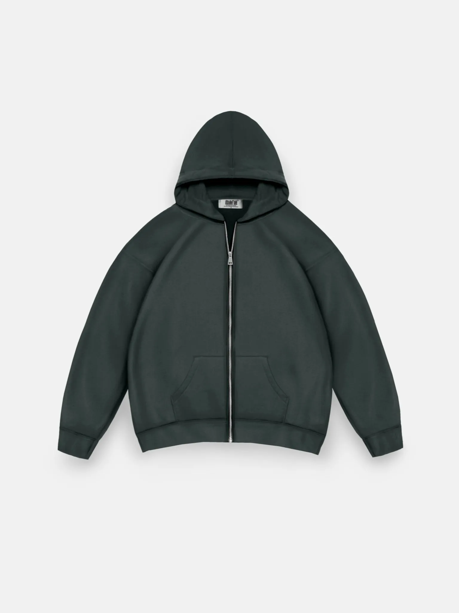 Oversize Basic Zipper Hoodie - Dark Cyan