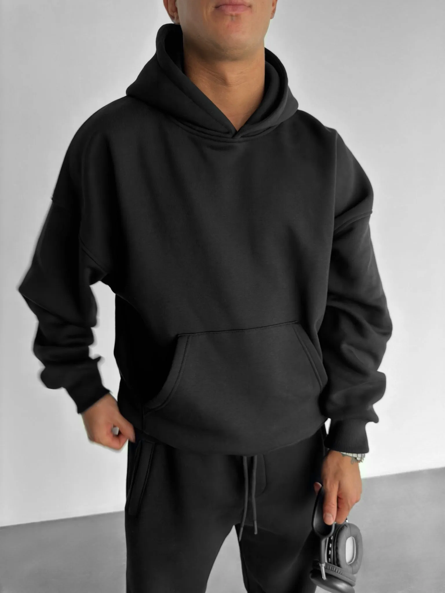 Oversize Basic Hoodie - Black
