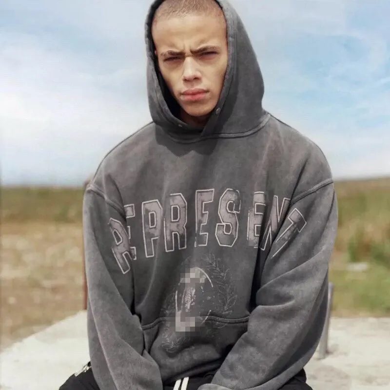 Palm Angels Hoodie Letter Printed Washed Hooded Sweater Men 'S And Women 'S Hoodies