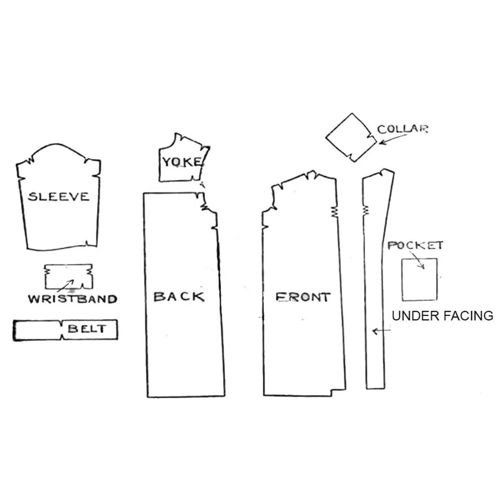PDF - 1930s Pattern, Men's Trench Coat -  Chest 36” (91.4cm) - Download