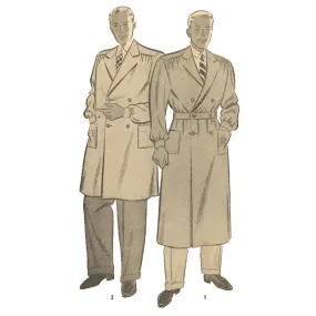 PDF - 1930s Pattern, Men's Trench Coat -  Chest 36” (91.4cm) - Download