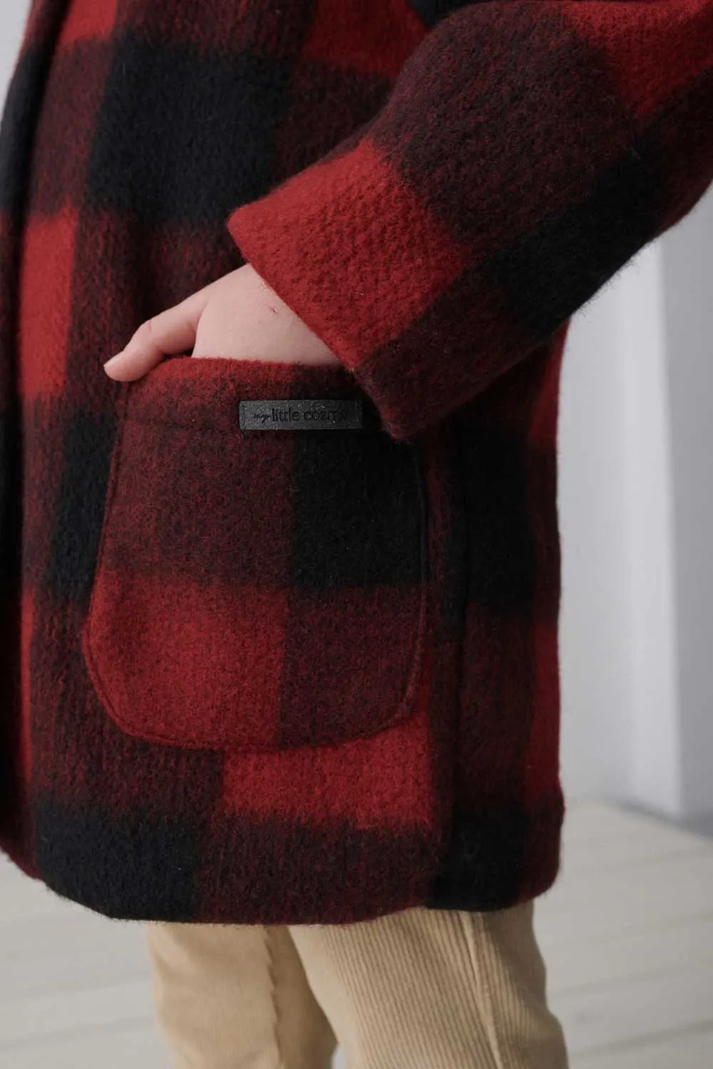 Plaid wool coat
