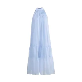 Pre Order:  Removable Ribbon Tencel Halter-Neck Sleeveless Dress
