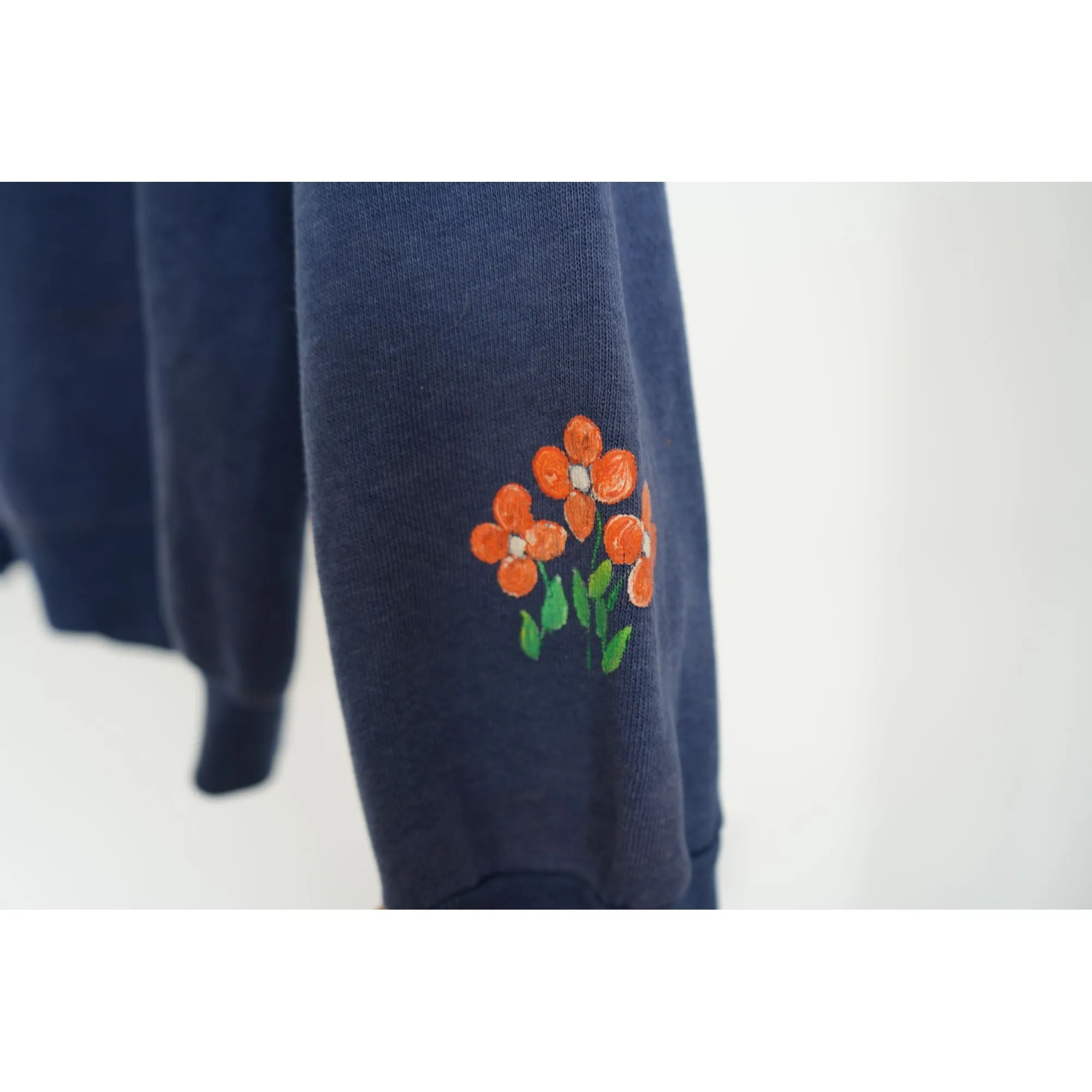 "Retail" Vintage 1980s Frog Graphic Print Crewneck Pullover Sweatshirt Navy Blue Size M Women's
