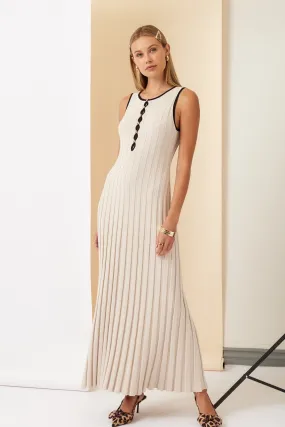 Ribbed Contrast Maxi - Taupe