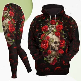 Rose Skull Gothic Artwork Combo Hoodie and Leggings