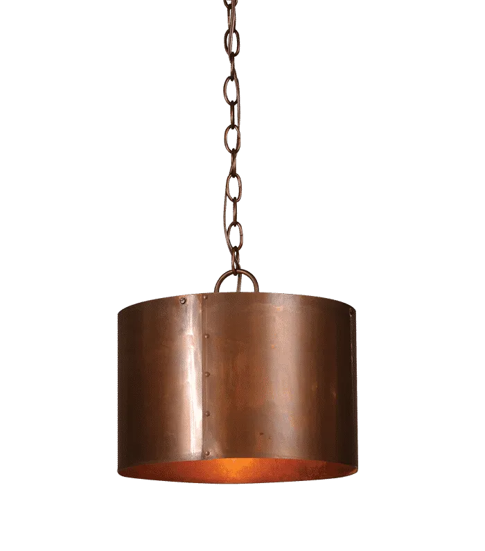 Round Copper Drum Chandelier - Grande