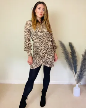 SAND/BLACK ANIMAL DRESS