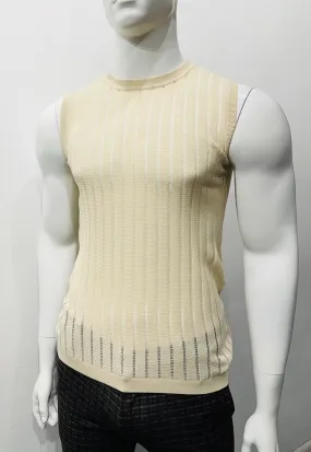 SHEER V Knitted Vest (Sand)